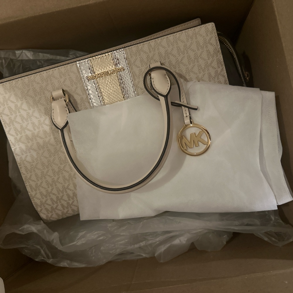 Michael Kors Light Gold Signature Satchel